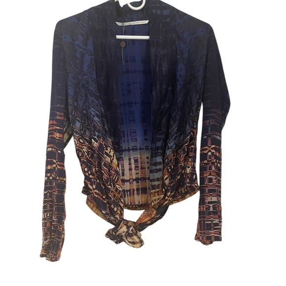 Twelfth Street by Cynthia Vincent Beautiful Silk Whimsical Colorful Tie Top Sm - Picture 3 of 7